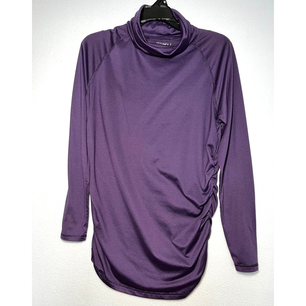 Alpine Design Dri-Logic Turtleneck Long Sleeve  Ruched Side Purple Womens LARGE